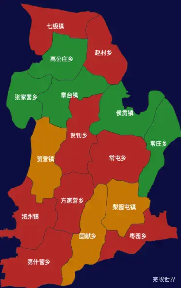 echarts邢台市威县常规地图效果